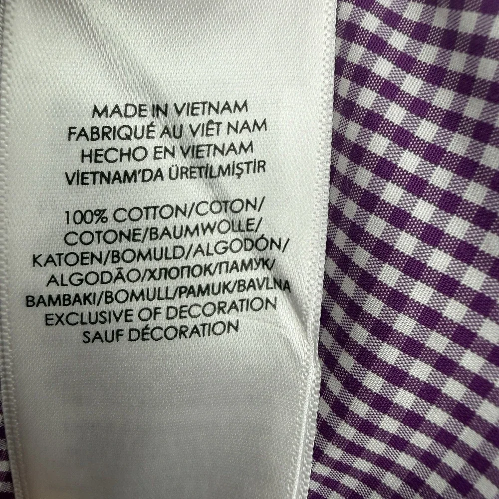 Ralph Lauren Slim Fit Shirt Mens 15.5 Purple Gingham Check‎ Button Down Cotton